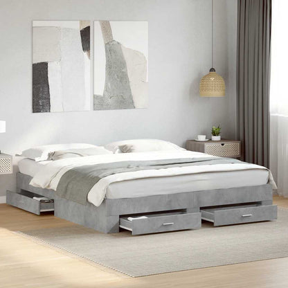Giroletto Cassetti Grigio Cemento 180x200 cm Legno Multistrato | homemem39
