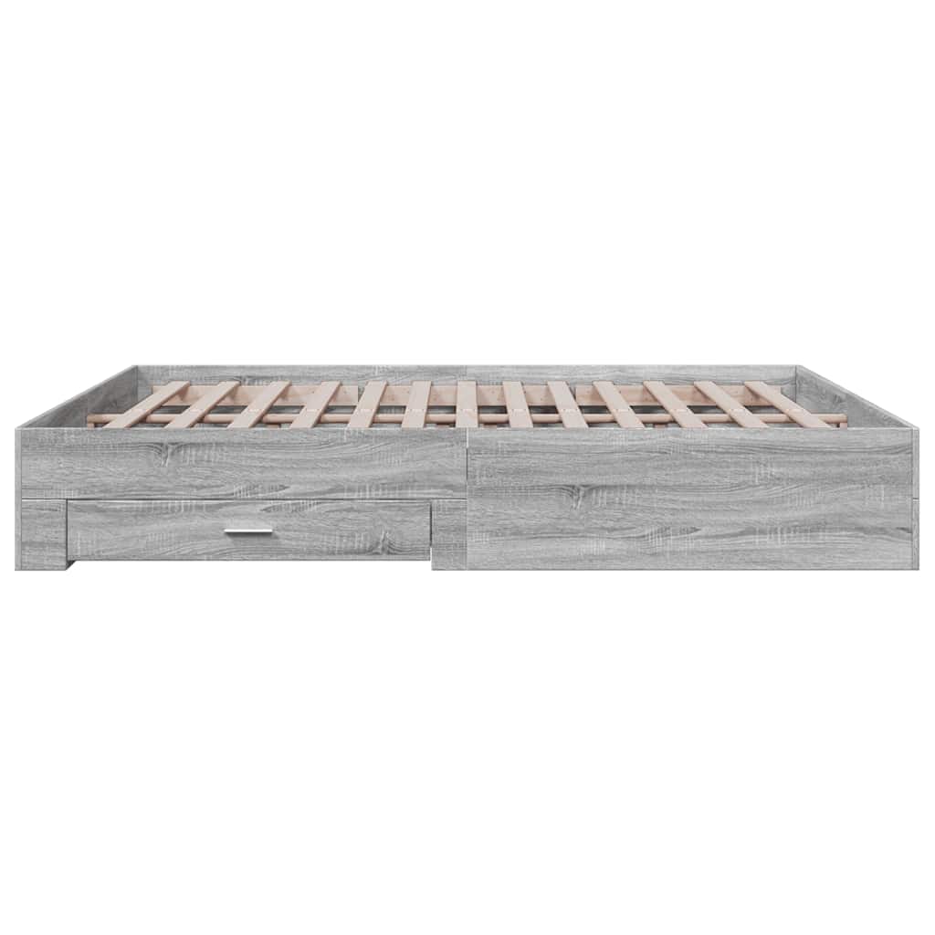 Giroletto Cassetti Grigio Sonoma 180x200 cm Legno Multistrato | homemem39