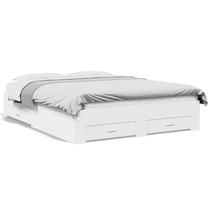 Giroletto con Cassetti Bianco 160x200 cm in Legno Multistrato - homemem39