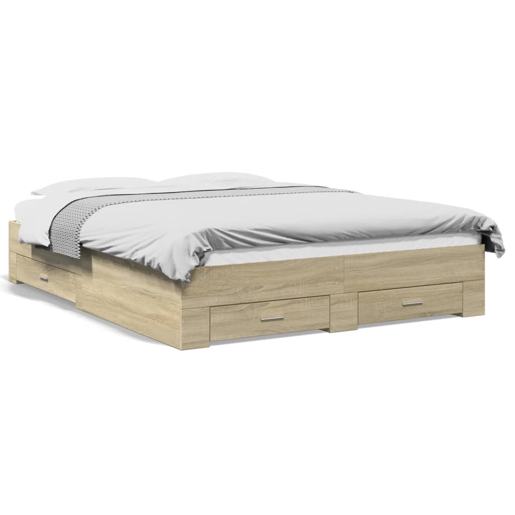 Giroletto Cassetti Rovere Sonoma 160x200 cm Legno Multistrato | homemem39