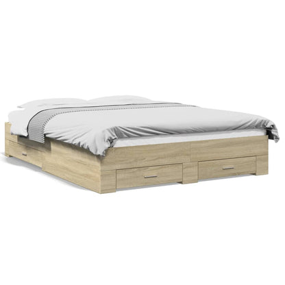Giroletto Cassetti Rovere Sonoma 160x200 cm Legno Multistrato | homemem39