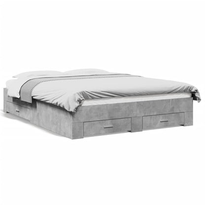 Giroletto Cassetti Grigio Cemento 160x200 cm Legno Multistrato | homemem39