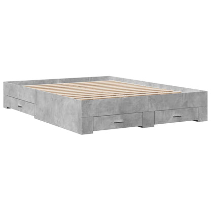 Giroletto Cassetti Grigio Cemento 160x200 cm Legno Multistrato | homemem39