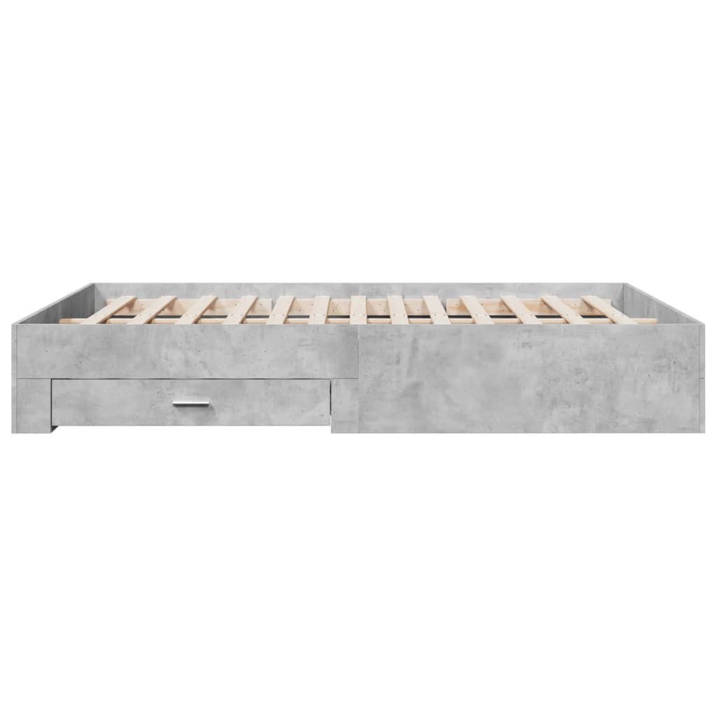 Giroletto Cassetti Grigio Cemento 160x200 cm Legno Multistrato | homemem39