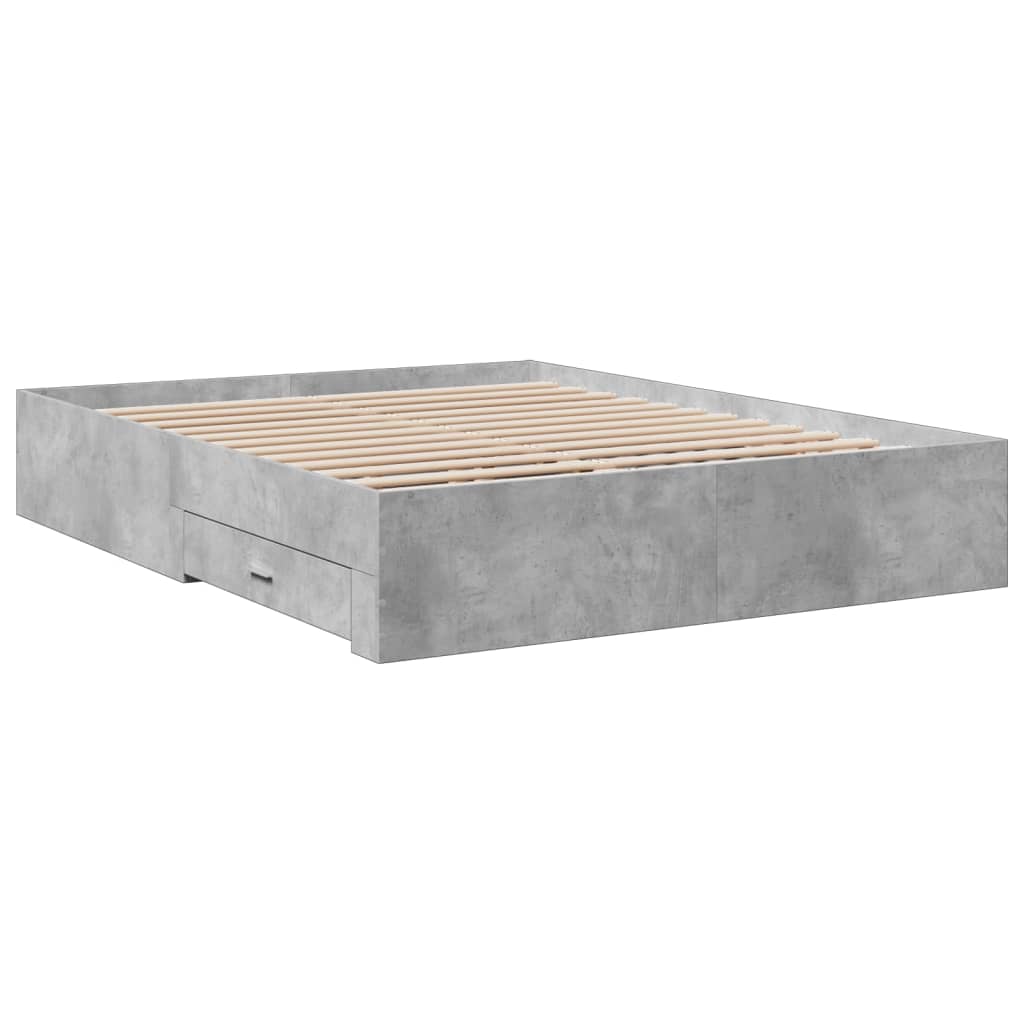 Giroletto Cassetti Grigio Cemento 160x200 cm Legno Multistrato | homemem39