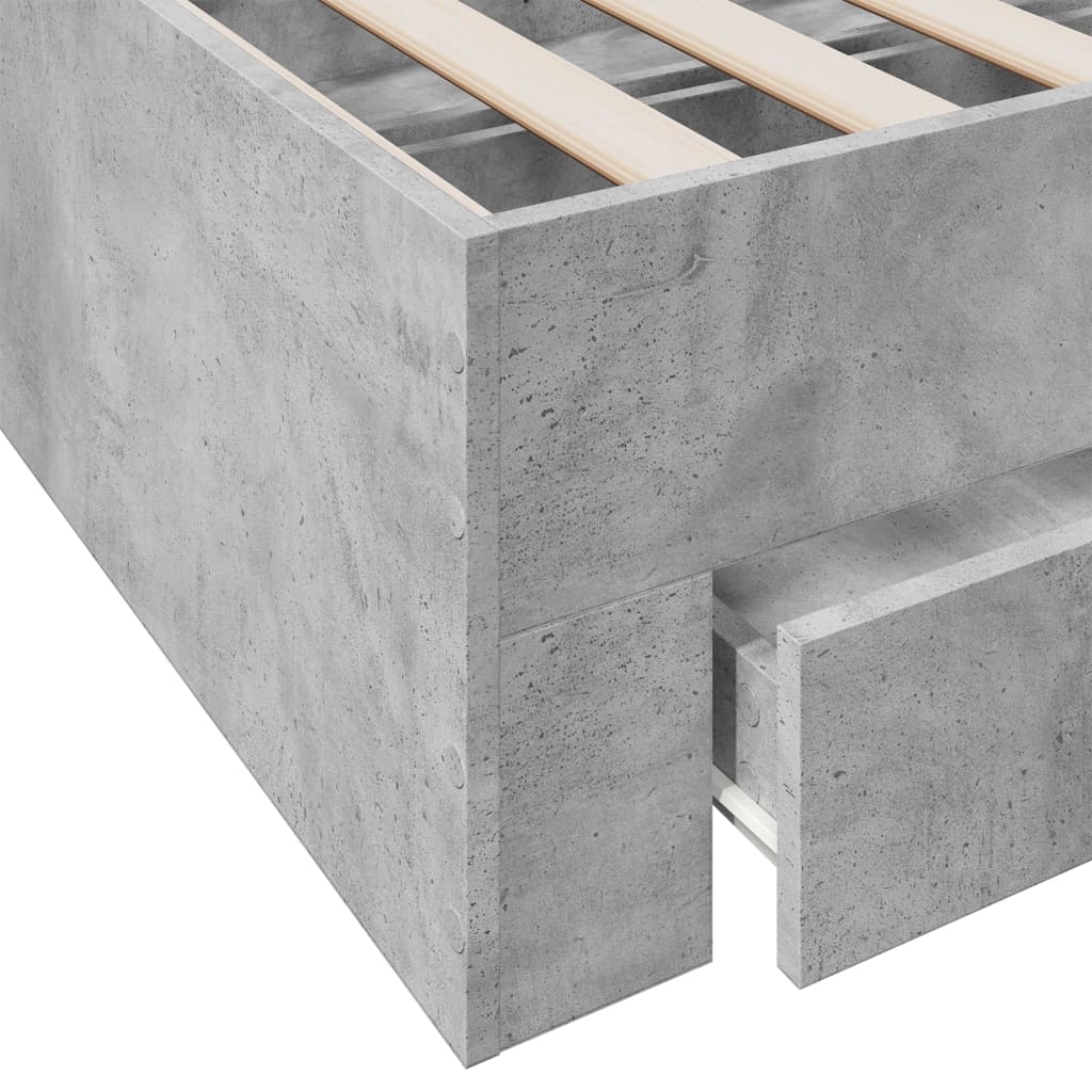 Giroletto Cassetti Grigio Cemento 160x200 cm Legno Multistrato | homemem39