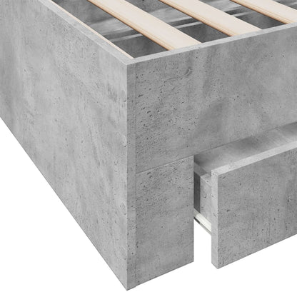 Giroletto Cassetti Grigio Cemento 160x200 cm Legno Multistrato | homemem39