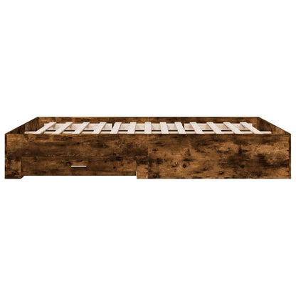 Giroletto con Cassetti Rovere Fumo 160x200 cm Legno Multistrato | homemem39