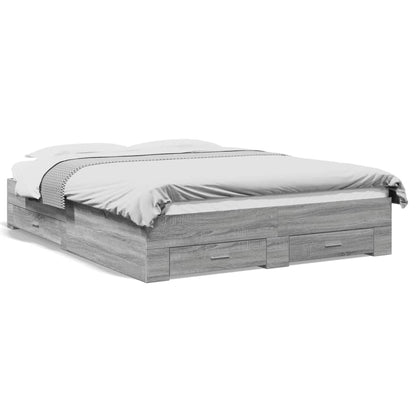 Giroletto Cassetti Grigio Sonoma 160x200 cm Legno Multistrato | homemem39