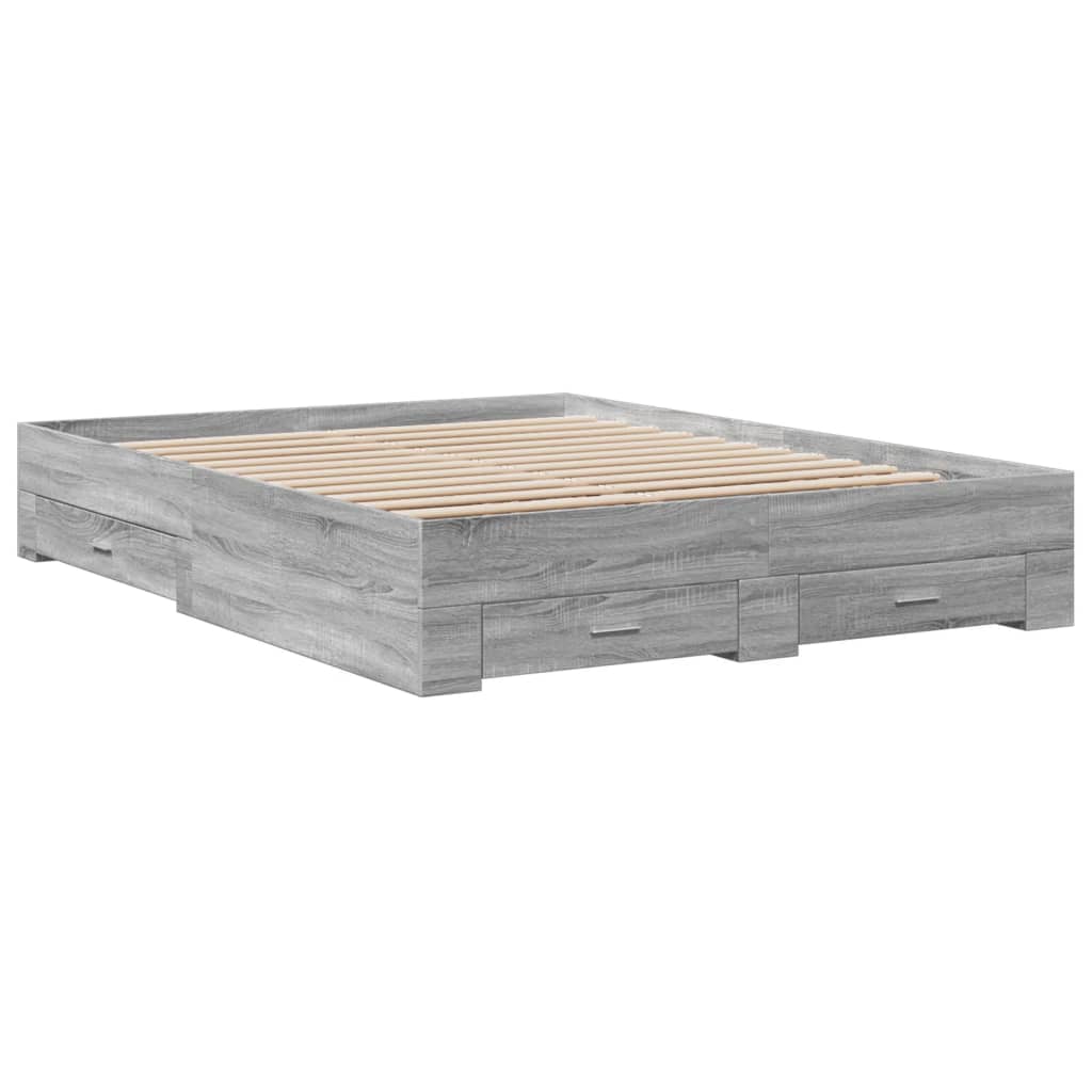 Giroletto Cassetti Grigio Sonoma 160x200 cm Legno Multistrato | homemem39
