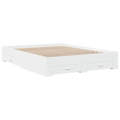 Giroletto con Cassetti Bianco 150x200 cm in Legno Multistrato | homemem39