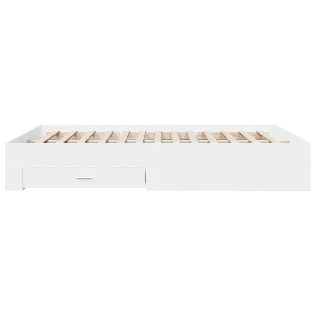 Giroletto con Cassetti Bianco 150x200 cm in Legno Multistrato | homemem39