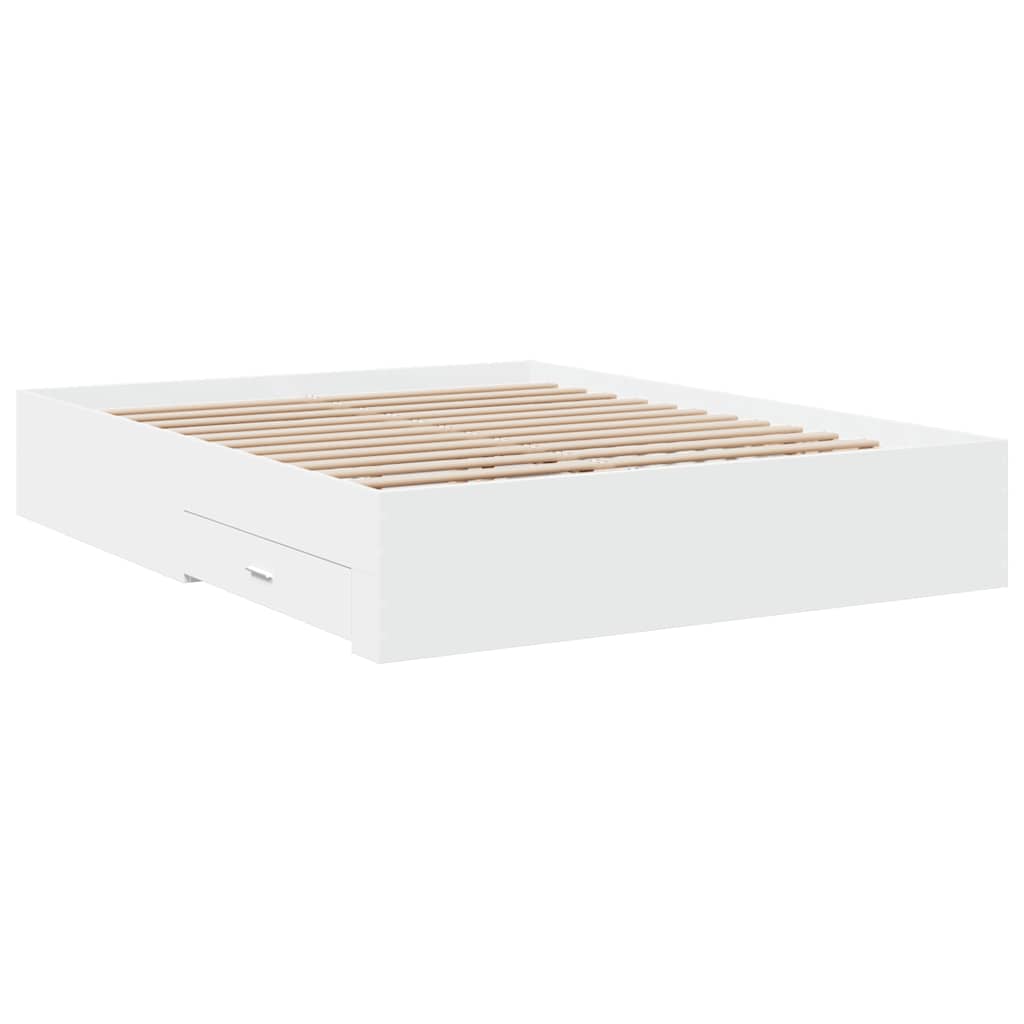 Giroletto con Cassetti Bianco 150x200 cm in Legno Multistrato | homemem39