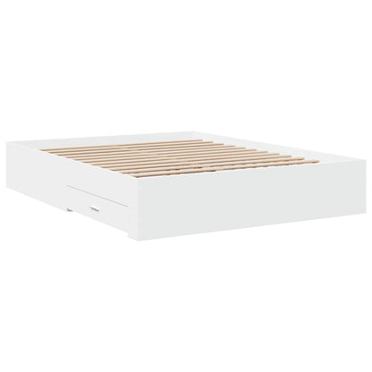 Giroletto con Cassetti Bianco 150x200 cm in Legno Multistrato | homemem39