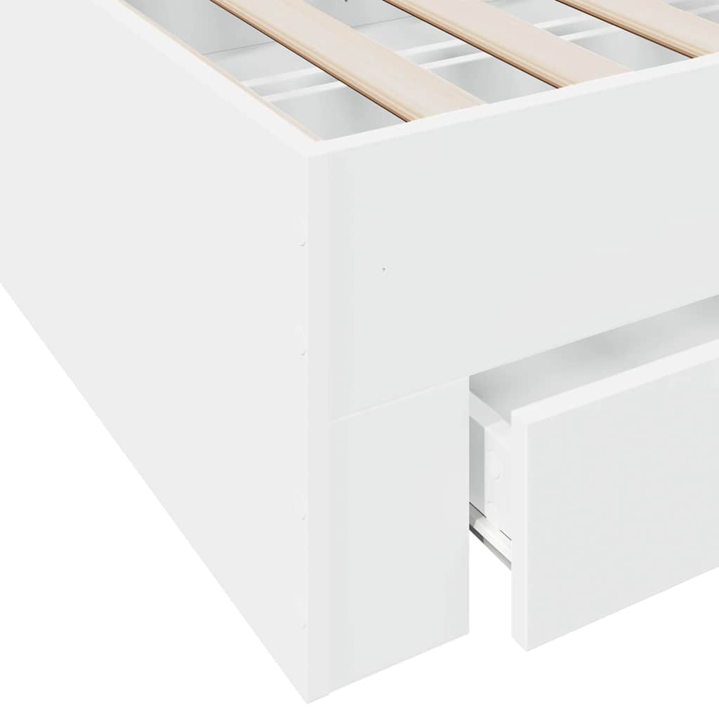 Giroletto con Cassetti Bianco 150x200 cm in Legno Multistrato | homemem39
