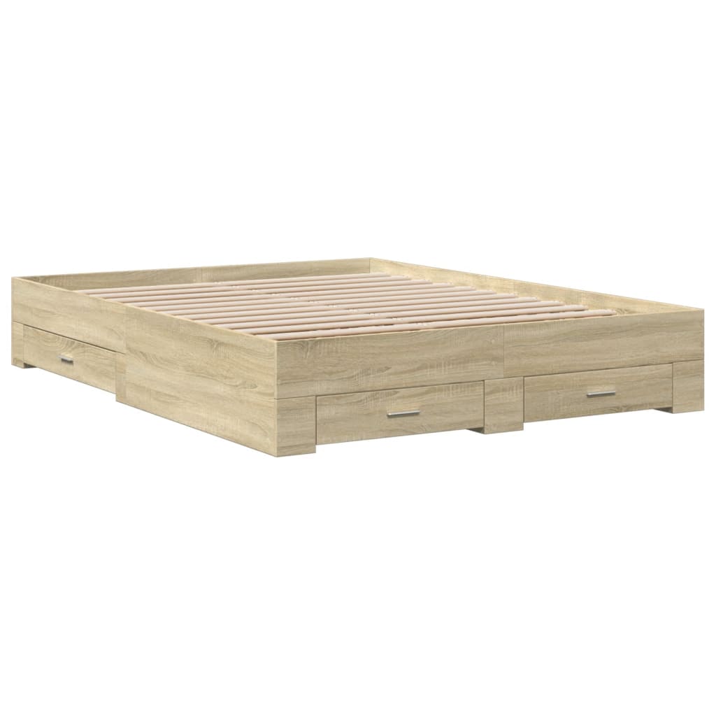 Giroletto Cassetti Rovere Sonoma 150x200 cm Legno Multistrato - homemem39