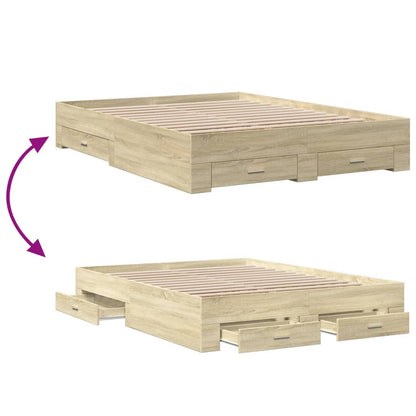 Giroletto Cassetti Rovere Sonoma 150x200 cm Legno Multistrato - homemem39