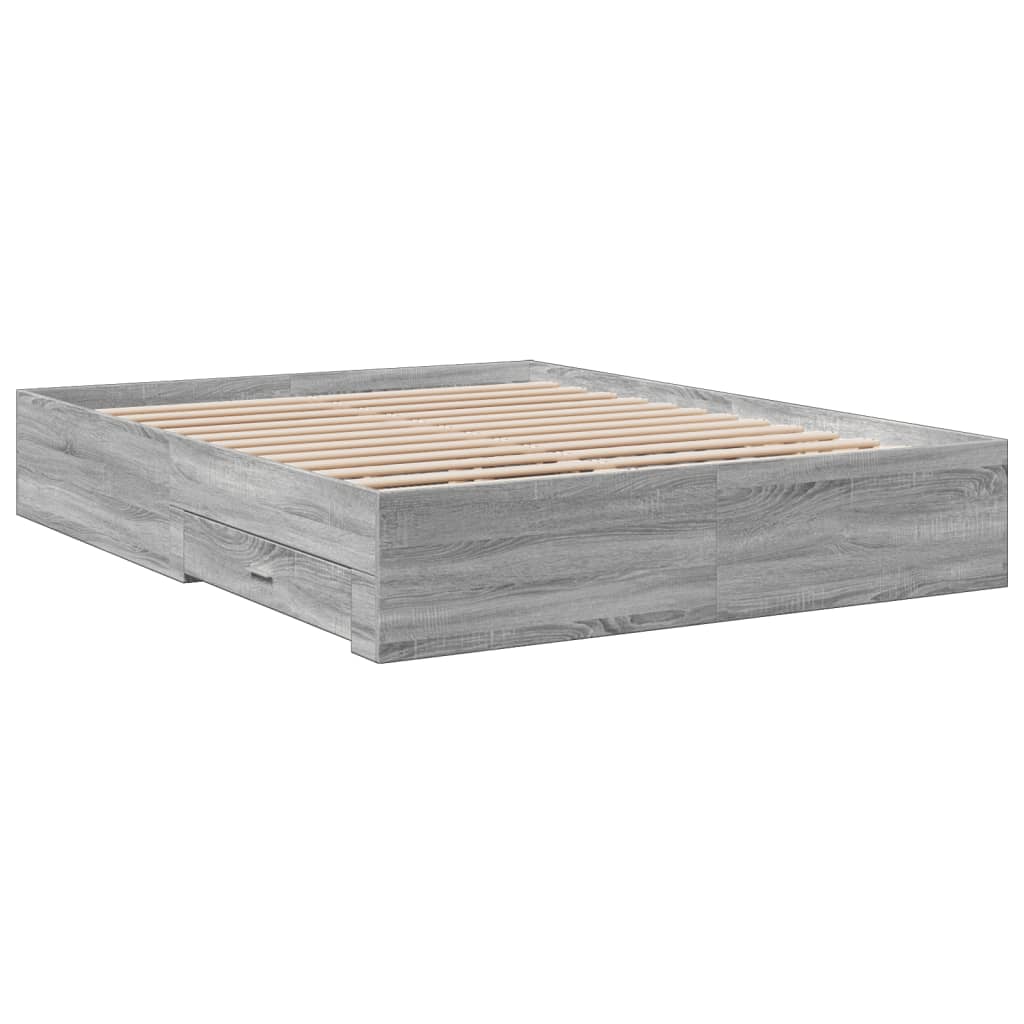 Giroletto Cassetti Grigio Sonoma 150x200 cm Legno Multistrato - homemem39