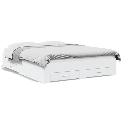 Giroletto con Cassetti Bianco 140x200 cm in Legno Multistrato - homemem39