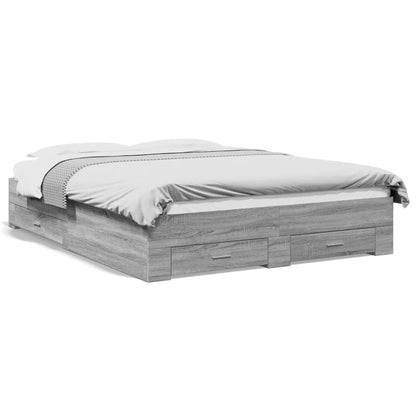 Giroletto Cassetti Grigio Sonoma 140x200 cm Legno Multistrato