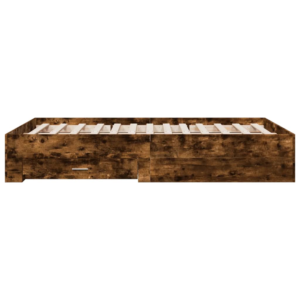 Giroletto con Cassetti Rovere Fumo 120x200 cm Legno Multistrato | homemem39