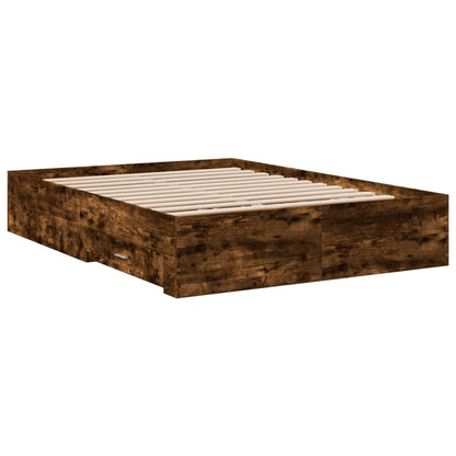 Giroletto con Cassetti Rovere Fumo 120x200 cm Legno Multistrato | homemem39