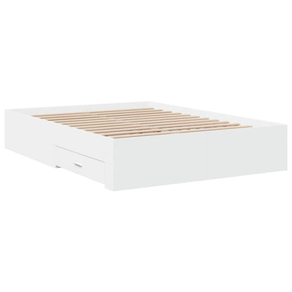 Giroletto con Cassetti Bianco 140x190 cm in Legno Multistrato - homemem39