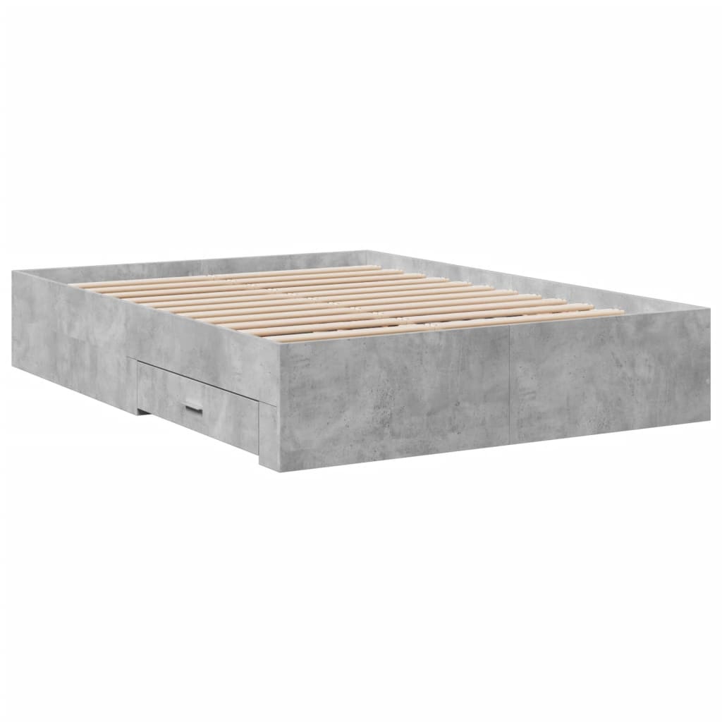 Giroletto Cassetti Grigio Cemento 140x190 cm Legno Multistrato - homemem39