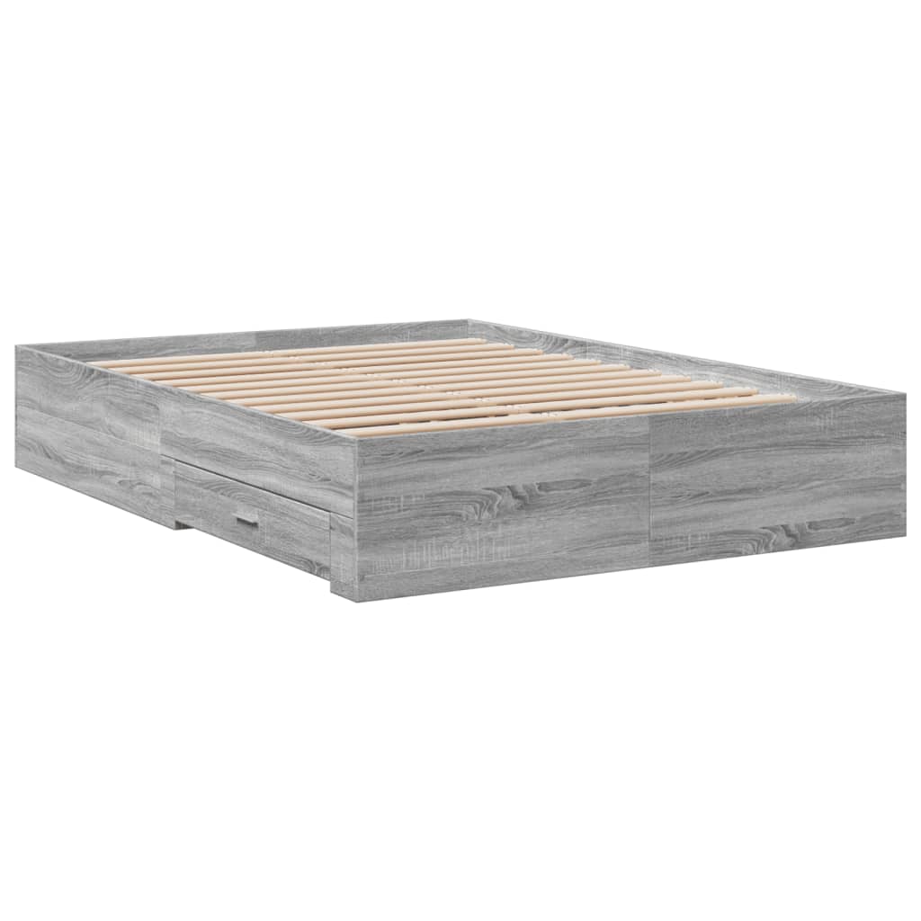Giroletto Cassetti Grigio Sonoma 140x190 cm Legno Multistrato - homemem39