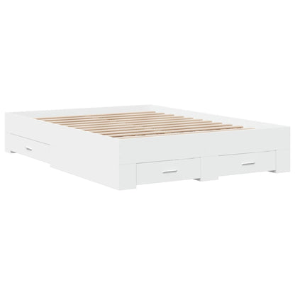 Giroletto con Cassetti Bianco 135x190 cm in Legno Multistrato - homemem39