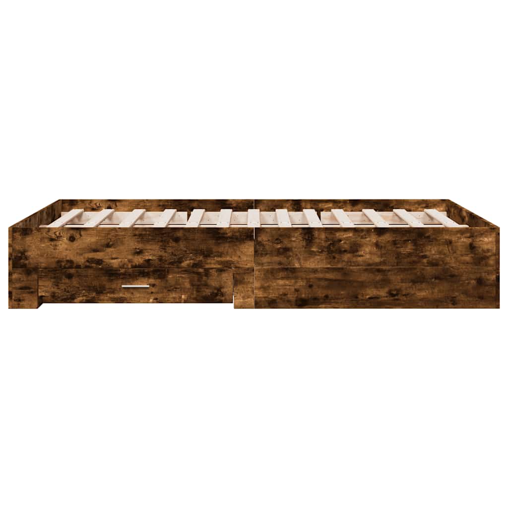 Giroletto con Cassetti Rovere Fumo 135x190 cm Legno Multistrato | homemem39