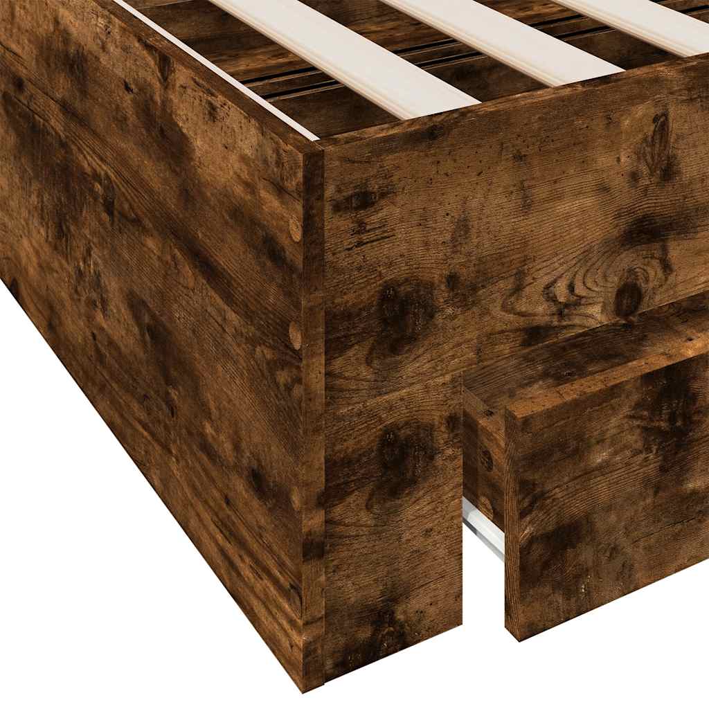 Giroletto con Cassetti Rovere Fumo 135x190 cm Legno Multistrato | homemem39