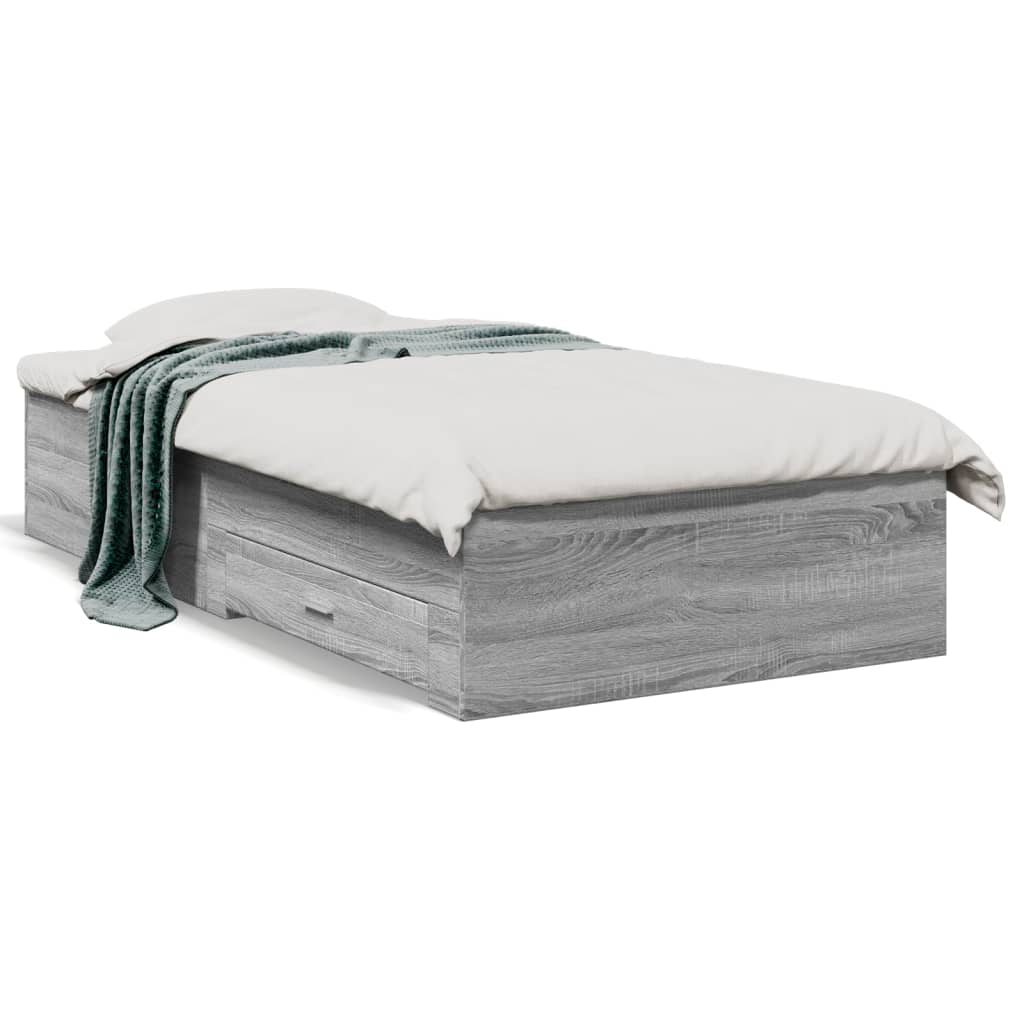 Giroletto Cassetti Grigio Sonoma 100x200 cm Legno Multistrato | homemem39
