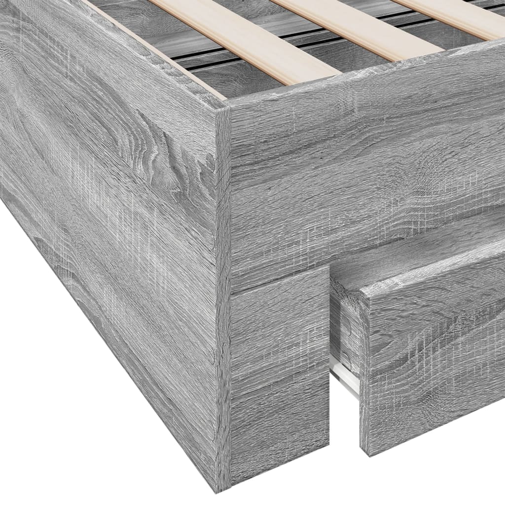 Giroletto Cassetti Grigio Sonoma 100x200 cm Legno Multistrato | homemem39