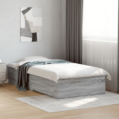 Giroletto Cassetti Grigio Sonoma 100x200 cm Legno Multistrato | homemem39