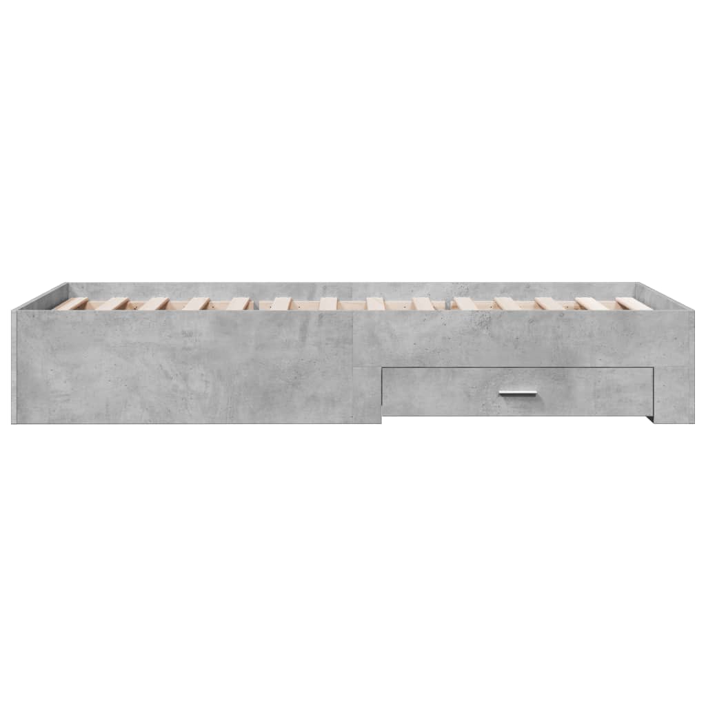 Giroletto Cassetti Grigio Cemento 90x200 cm Legno Multistrato - homemem39