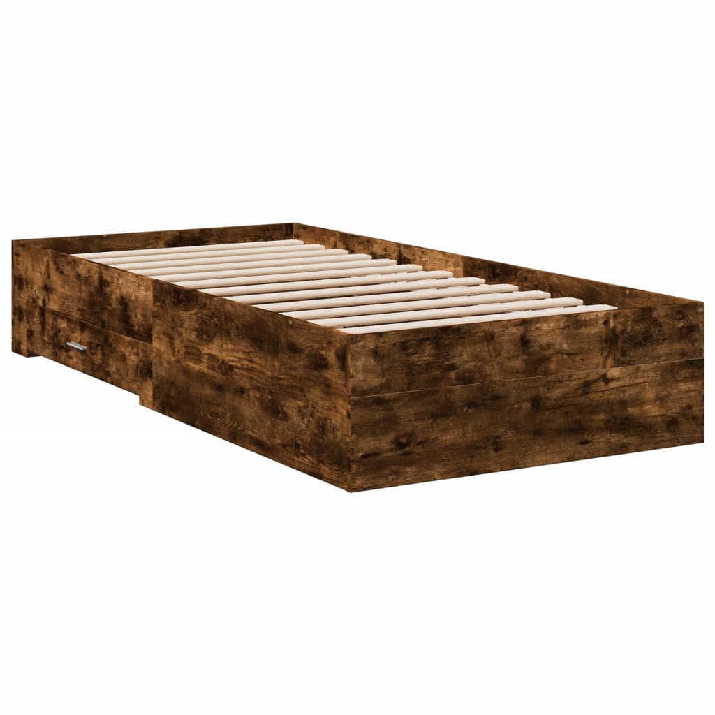 Giroletto con Cassetti Rovere Fumo 90x200 cm Legno Multistrato | homemem39