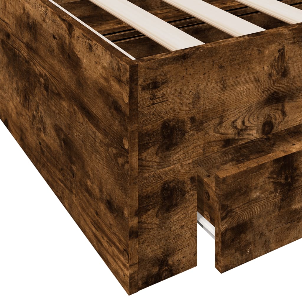 Giroletto con Cassetti Rovere Fumo 90x200 cm Legno Multistrato | homemem39
