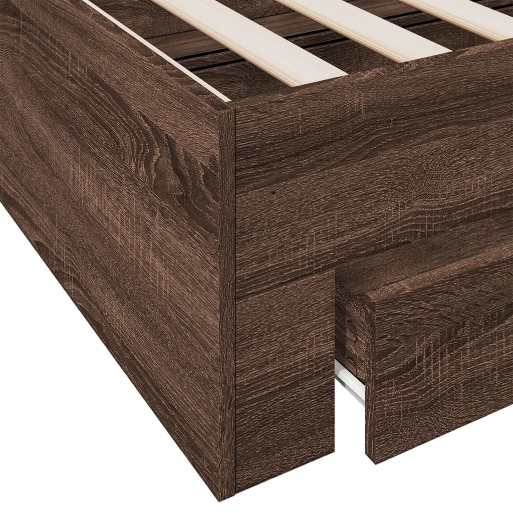 Giroletto Cassetti Rovere Marrone 90x200 cm Legno Multistrato - homemem39