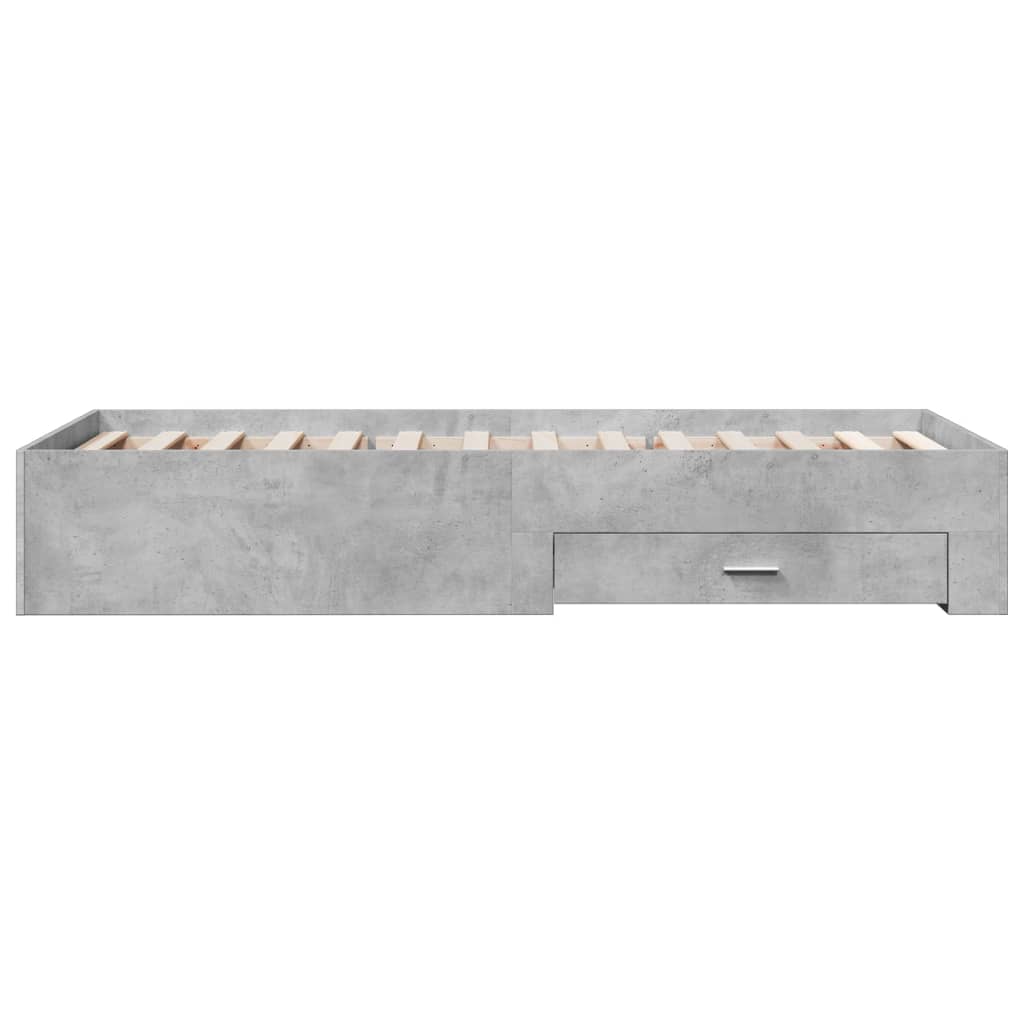 Giroletto Cassetti Grigio Cemento 90x190 cm Legno Multistrato - homemem39
