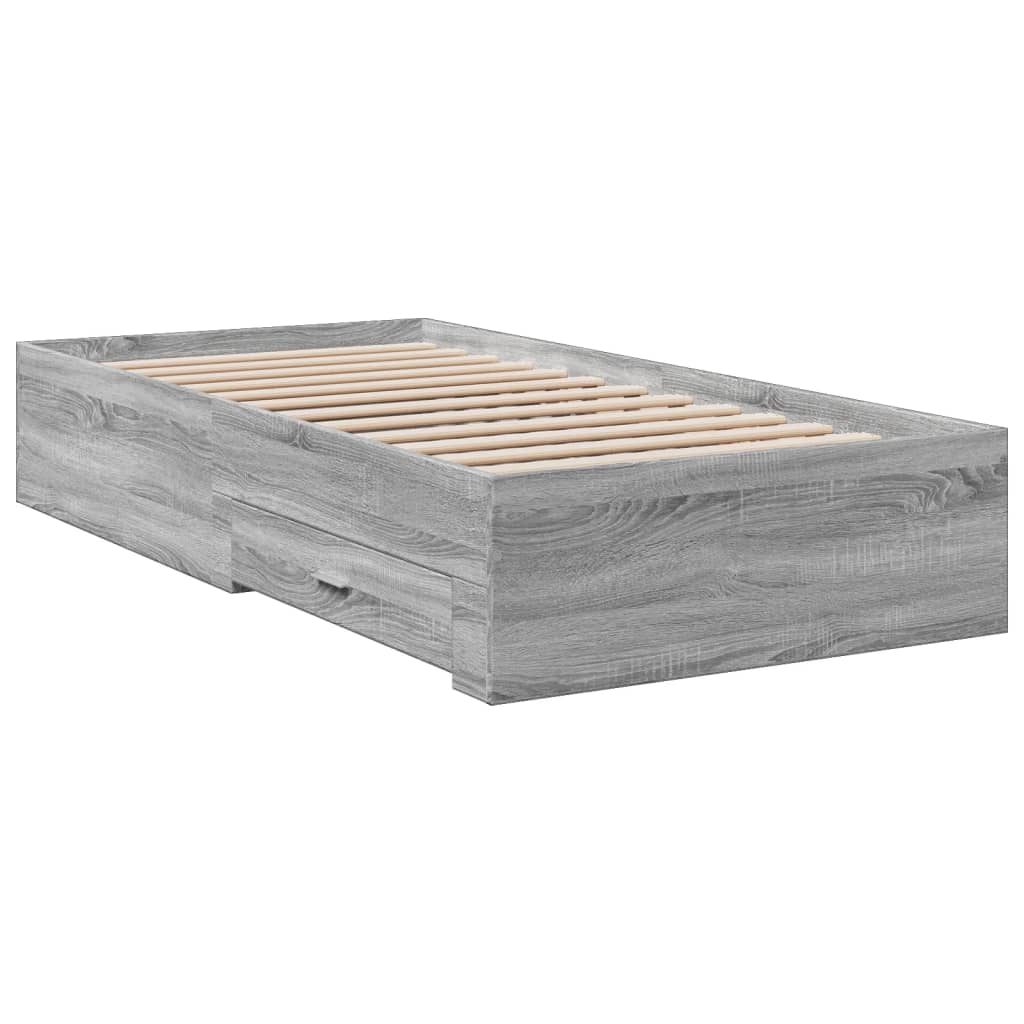 Giroletto Cassetti Grigio Sonoma 90x190 cm Legno Multistrato - homemem39