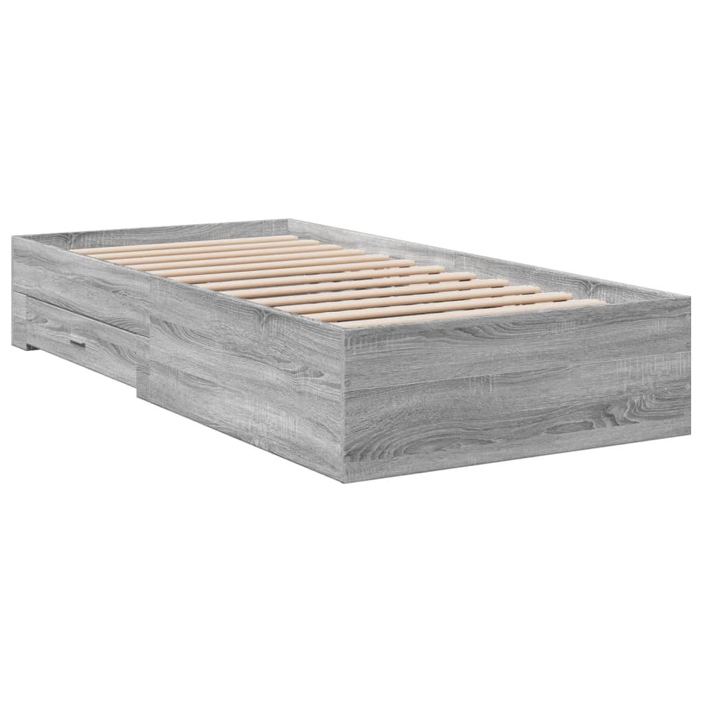Giroletto Cassetti Grigio Sonoma 90x190 cm Legno Multistrato - homemem39