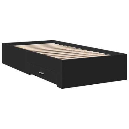 Giroletto con Cassetti Nero 75x190 cm in Legno Multistrato | homemem39