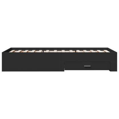 Giroletto con Cassetti Nero 75x190 cm in Legno Multistrato | homemem39