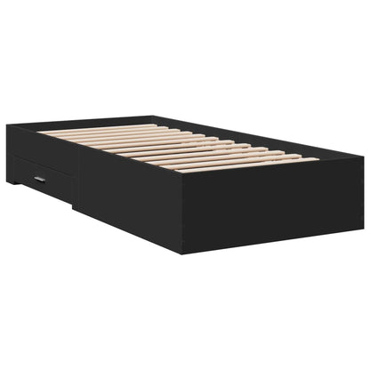 Giroletto con Cassetti Nero 75x190 cm in Legno Multistrato | homemem39