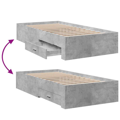 Giroletto Cassetti Grigio Cemento 75x190 cm Legno Multistrato | homemem39
