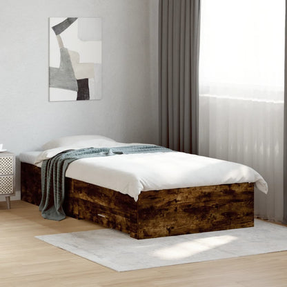 Giroletto con Cassetti Rovere Fumo 75x190 cm Legno Multistrato | homemem39