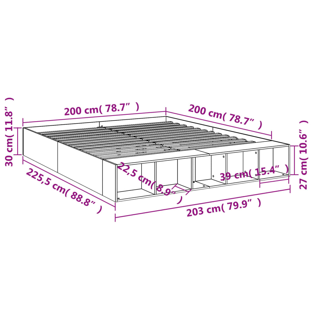 Giroletto Grigio Sonoma 200x200 cm in Legno Multistrato | homemem39