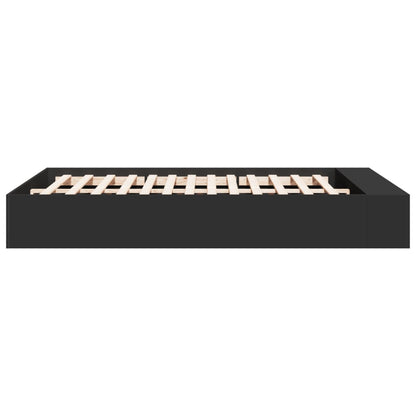 Giroletto Nero 160x200 cm in Legno Multistrato - homemem39