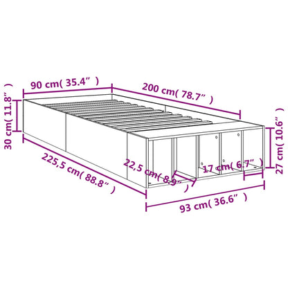 Giroletto Rovere Marrone 90x200 cm in Legno Multistrato | homemem39